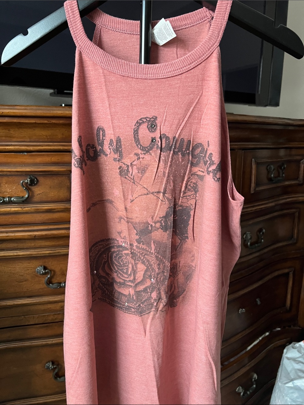 Women's Dusty Rose Graphic Tank Top